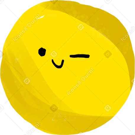 yellow winking emoji Illustration in PNG, SVG