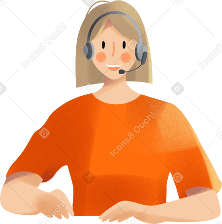 young woman with headphones Illustration in PNG, SVG