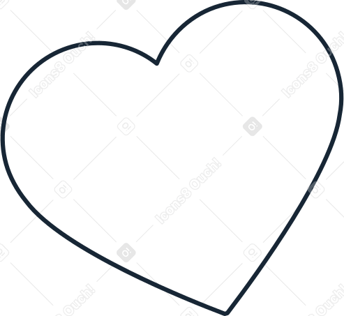 Контур сердца в PNG, SVG
