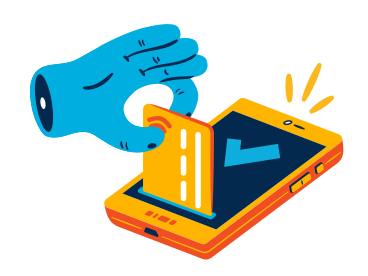 Hand makes an online payment via phone PNG, SVG