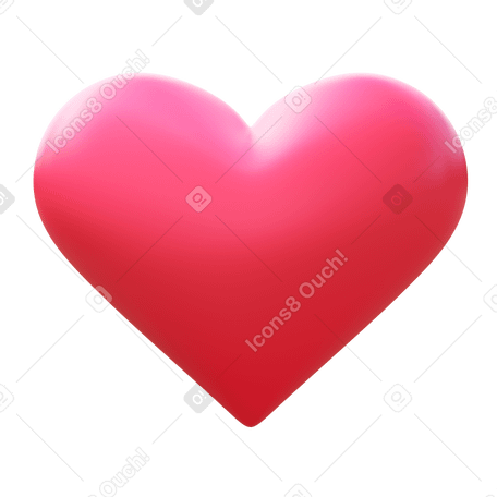 3D pink heart  Illustration in PNG, SVG