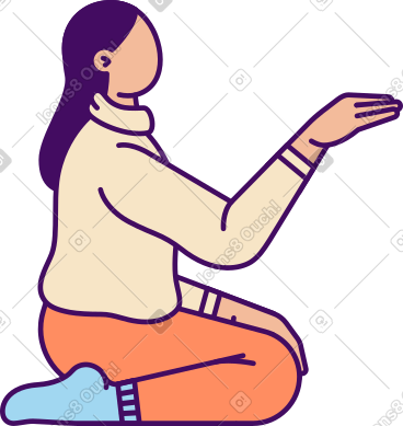 坐着的女人伸出手臂 PNG, SVG