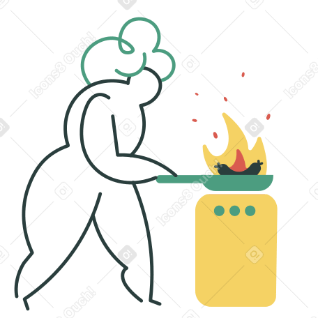 Burnt dinner Illustration in PNG, SVG