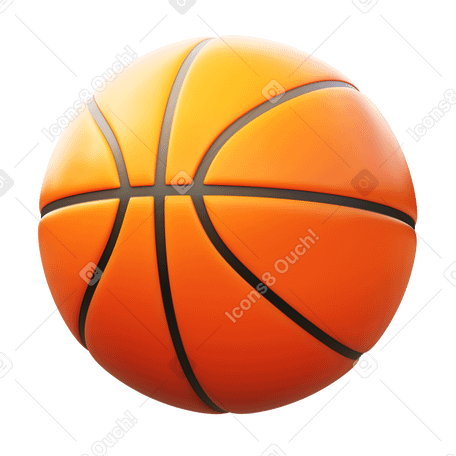 3D basketball Illustration in PNG, SVG