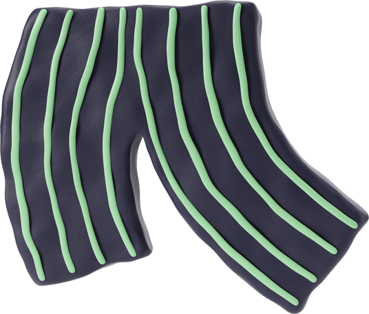 Black pants with green stripes Illustration in PNG, SVG