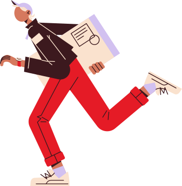delivery man with a parcel in his hands PNG, SVG
