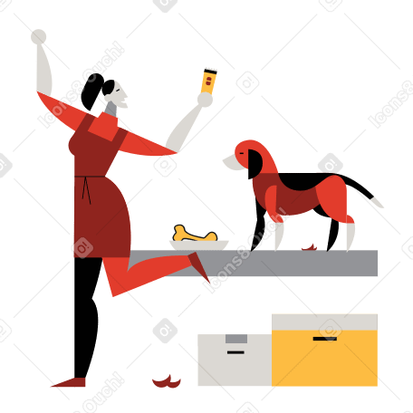 Dog grooming Illustration in PNG, SVG