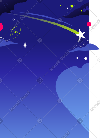 galaxy background with shooting star PNG, SVG