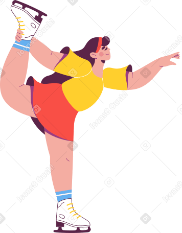 ice skating woman standing with her leg up PNG, SVG