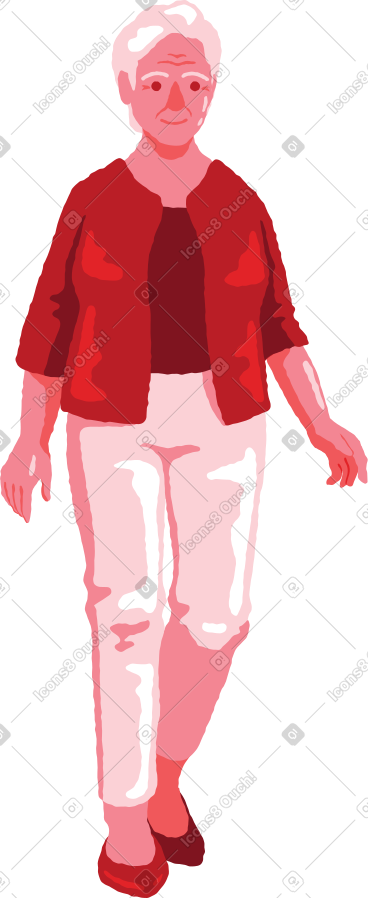 Old woman standing PNG, SVG