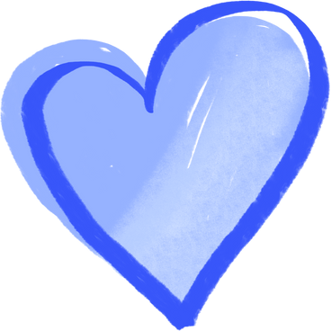 blue heart with blue outline PNG, SVG