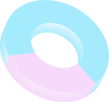 pink and blue pie chart PNG, SVG