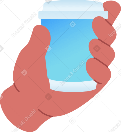 Рука держит чашку кофе в PNG, SVG