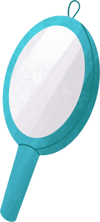 small blue mirror with a handle Illustration in PNG, SVG