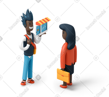 Man and woman discussing business  PNG, SVG