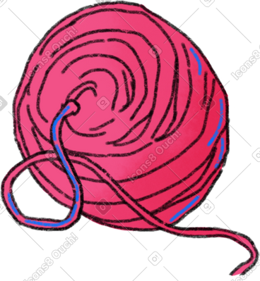 Ball of pink yarn PNG, SVG