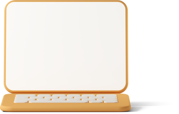yellow laptop with white screen PNG, SVG