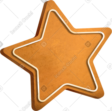 Star shape christmas gingerbread PNG, SVG