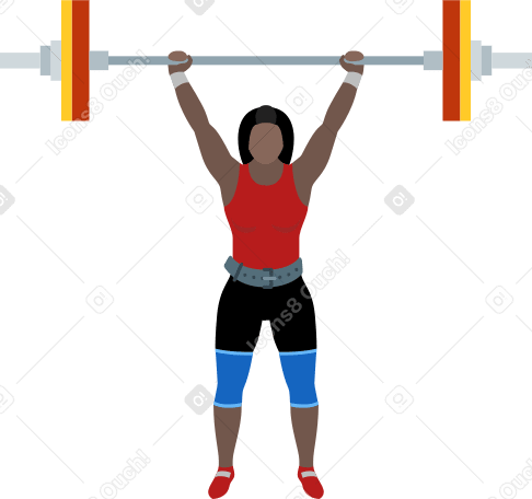 woman with barbell Illustration in PNG, SVG