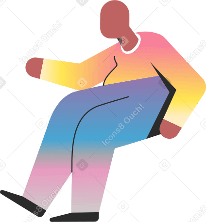 chubby adult sitting Illustration in PNG, SVG