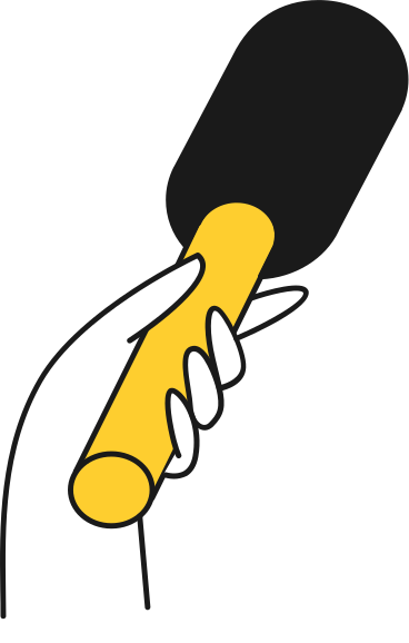 hand with microphone PNG, SVG
