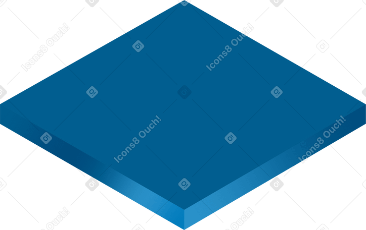 Синий изометрический квадрат в PNG, SVG