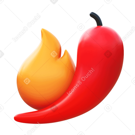 3D chili pepper Illustration in PNG, SVG