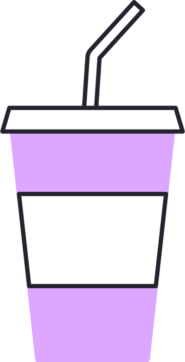 purple cup with straw PNG, SVG