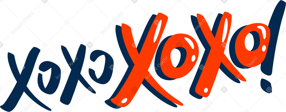xoxo Illustration in PNG, SVG