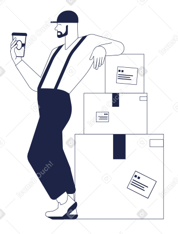 Man with coffee Illustration in PNG, SVG