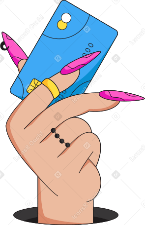 hand with a bank card PNG, SVG