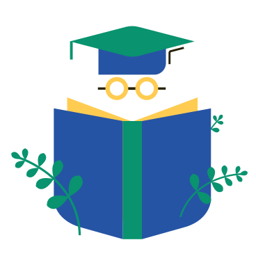 Graduation hat, glasses and book PNG, SVG