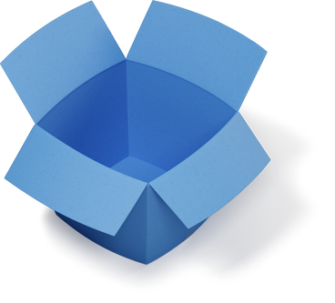 Top view of blue opened box PNG, SVG