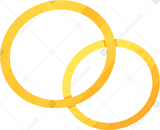 two gold rings PNG, SVG