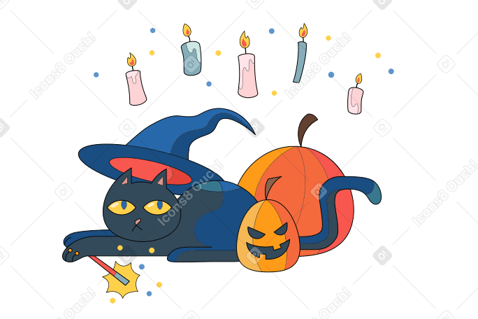 Witch familiar Illustration in PNG, SVG