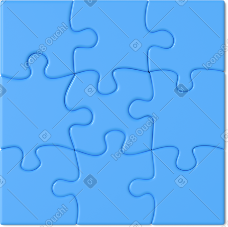 3D blue square puzzle PNG, SVG