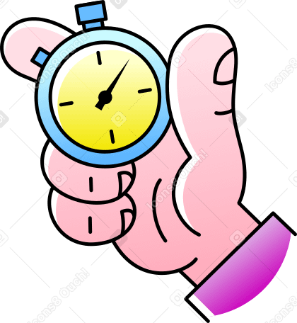 hand with clock stopwatch PNG, SVG