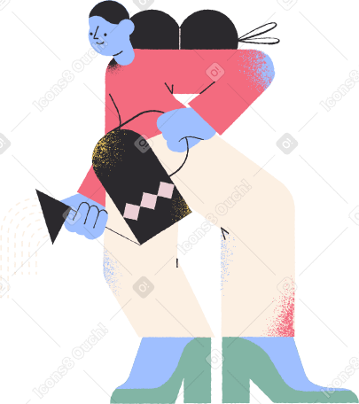 woman with watering can PNG, SVG