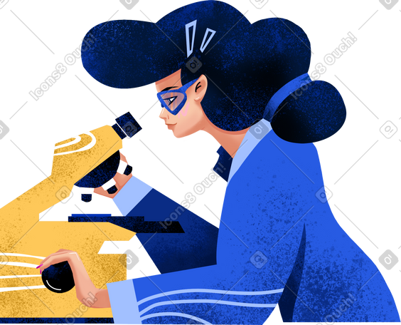 woman scientist with a microscope PNG, SVG