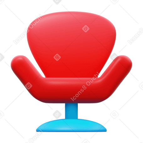 3D wing chair PNG, SVG