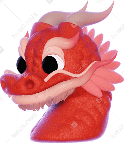 3D Icône de dragon chinois rouge PNG, SVG