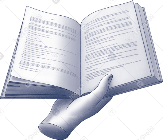 hand holding an open book PNG, SVG