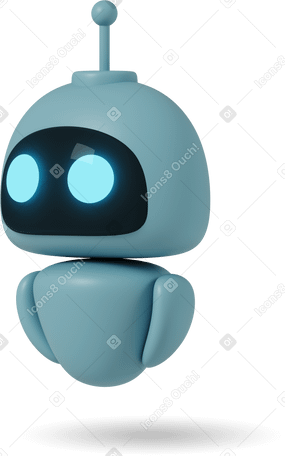 3D chatgpt robot turning left PNG, SVG
