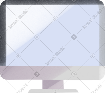 Grey computer monitor PNG, SVG