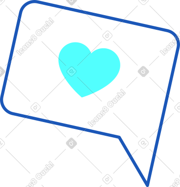 Speech bubble with heart PNG, SVG