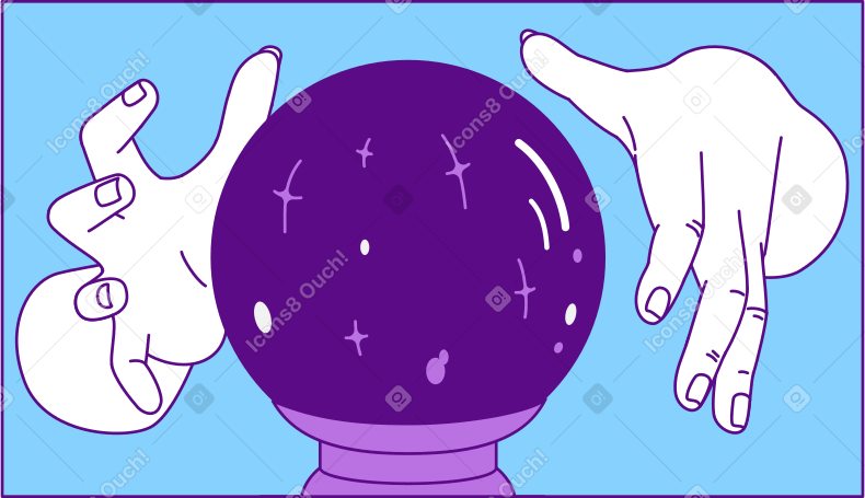 Mani incorniciate con sfera magica PNG, SVG