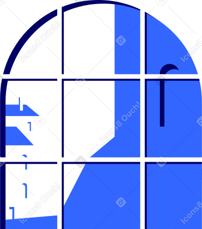 window with cityscape PNG, SVG