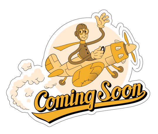 Sticker Coming soon Illustration in PNG, SVG