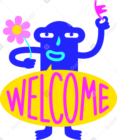 lettering sticker welcome text PNG, SVG