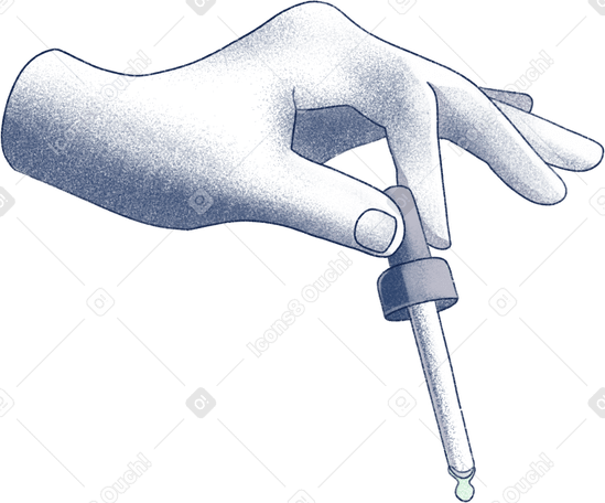 hand with pipette Illustration in PNG, SVG